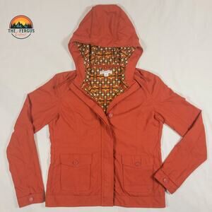 Pendleton Jacket Red Full Zip Buttons Hooded Long Sleeves Womens Size M